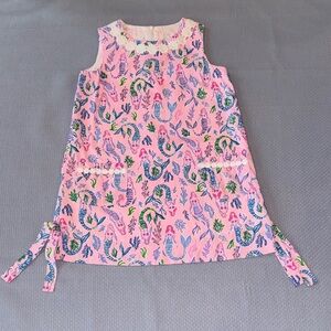 Pink Mermaid Print Sleeveless Dress
